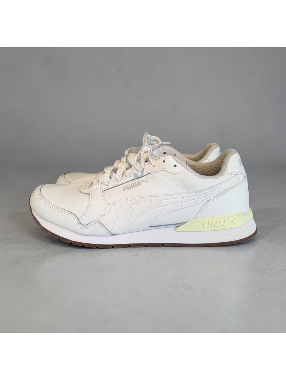 Puma ST Runner v3 Leather White/Gum – Size 14